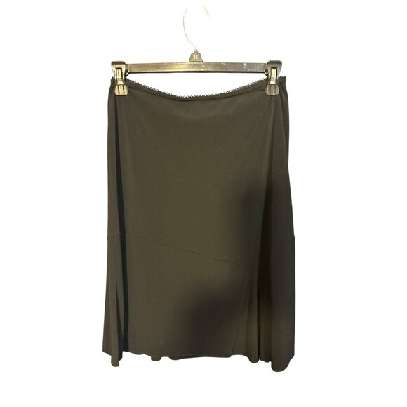 Y2K Old Navy Womens Black A-Line Skirt XS Lace Trim Hem Stretch Polyester Blend - Picture 1 of 4